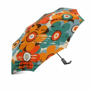 Graffiti sunflowers pattern automatic umbrella foldable with totes