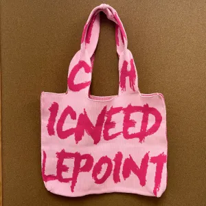 Graffiti Tote - Light Pink with Magenta Lettering
