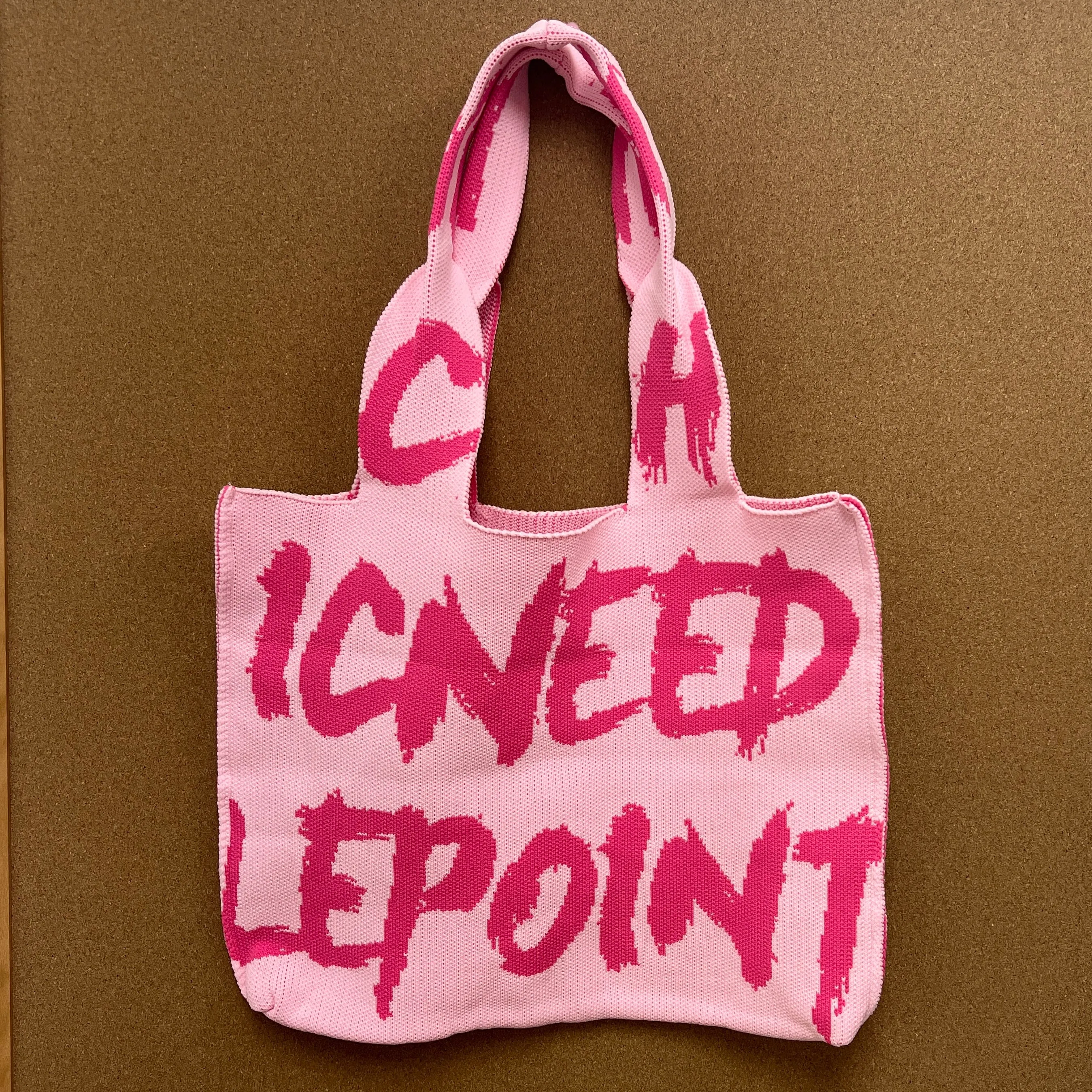 Graffiti Tote - Light Pink with Magenta Lettering