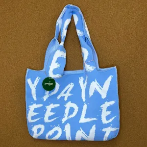 Graffiti Tote - Periwinkle with White Lettering