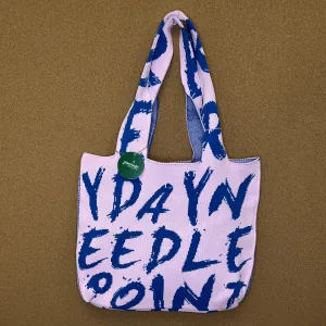Graffiti Tote - Pink with Navy Lettering