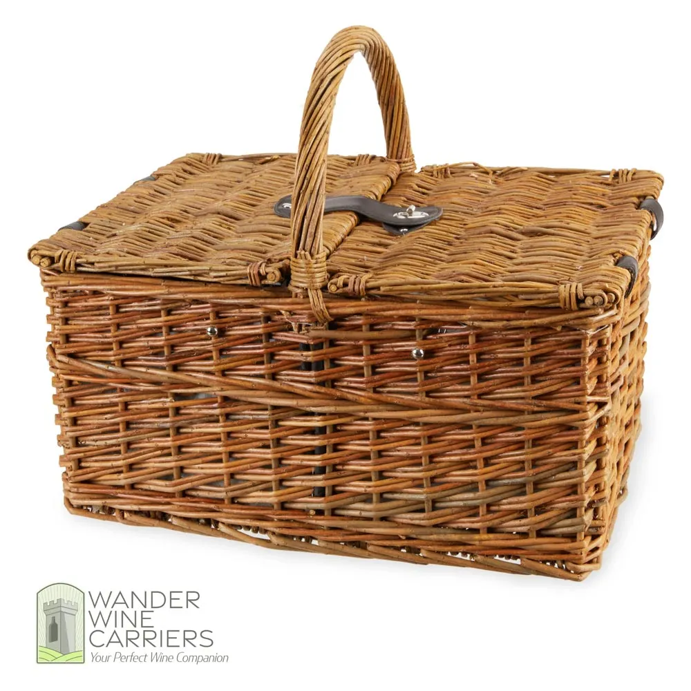 Grand Wicker Wine Basket – Deluxe Picnic Ensemble