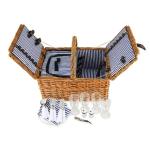 Grand Wicker Wine Basket – Deluxe Picnic Ensemble