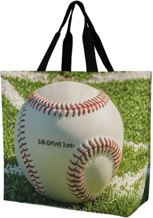 Green Baseball Field Backdrop Handbags Lightweight Travel Shoulder Bag Portable Cute Shopping Beach Market Bag for Men Women Hiking Yoga Gym Swimming Travel Holiday Gift