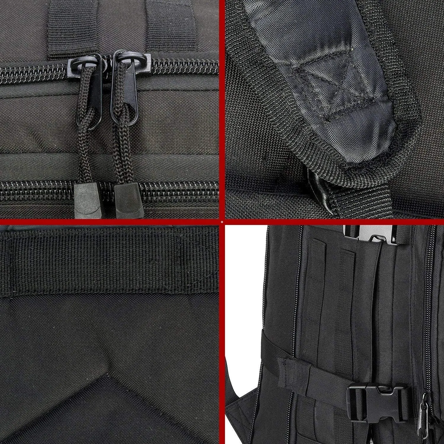 Greencity Laptop Backpacks Tactical 3 Day Expandable Bug Out Bag Classic Case Travel Hiking，Black