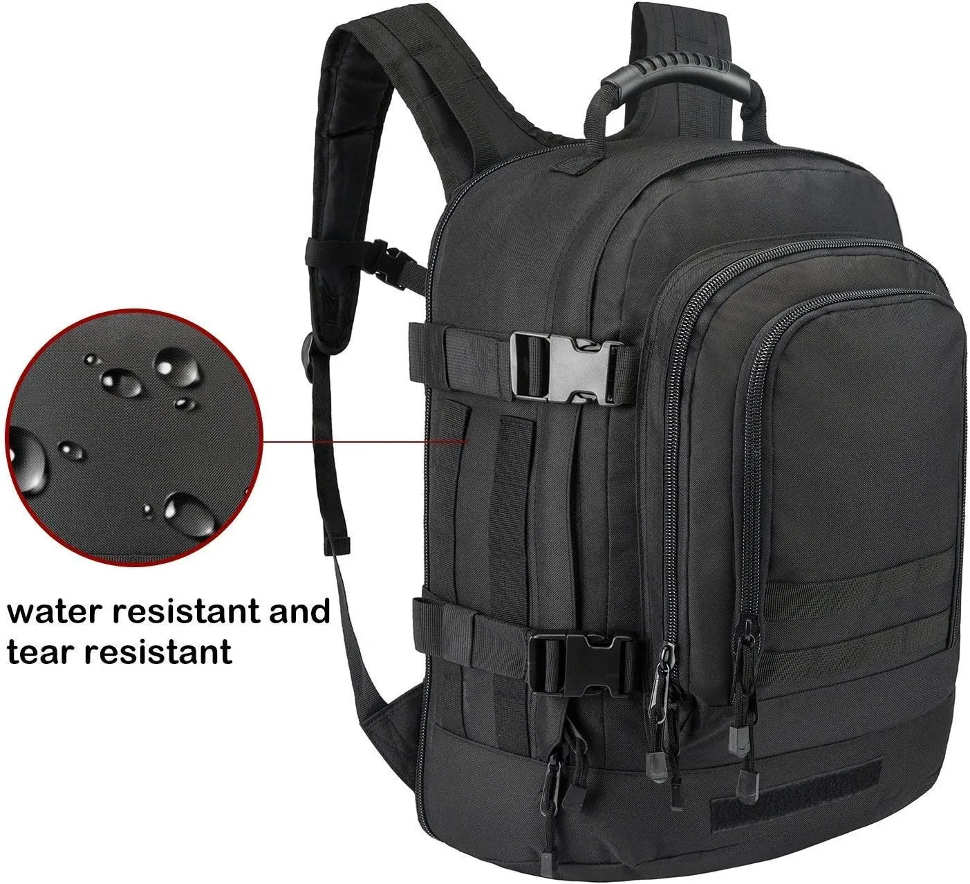 Greencity Laptop Backpacks Tactical 3 Day Expandable Bug Out Bag Classic Case Travel Hiking，Black
