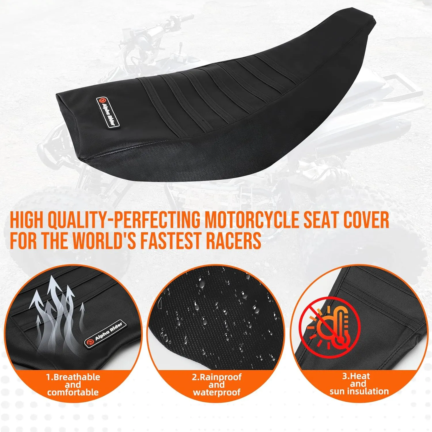 Grip Soft Seat Cover Fit for 2004-2018 Honda TRX 450 ER/TRX 450 R Wheeler Quad Multi Gripper Seat Cover #197 (All Black)