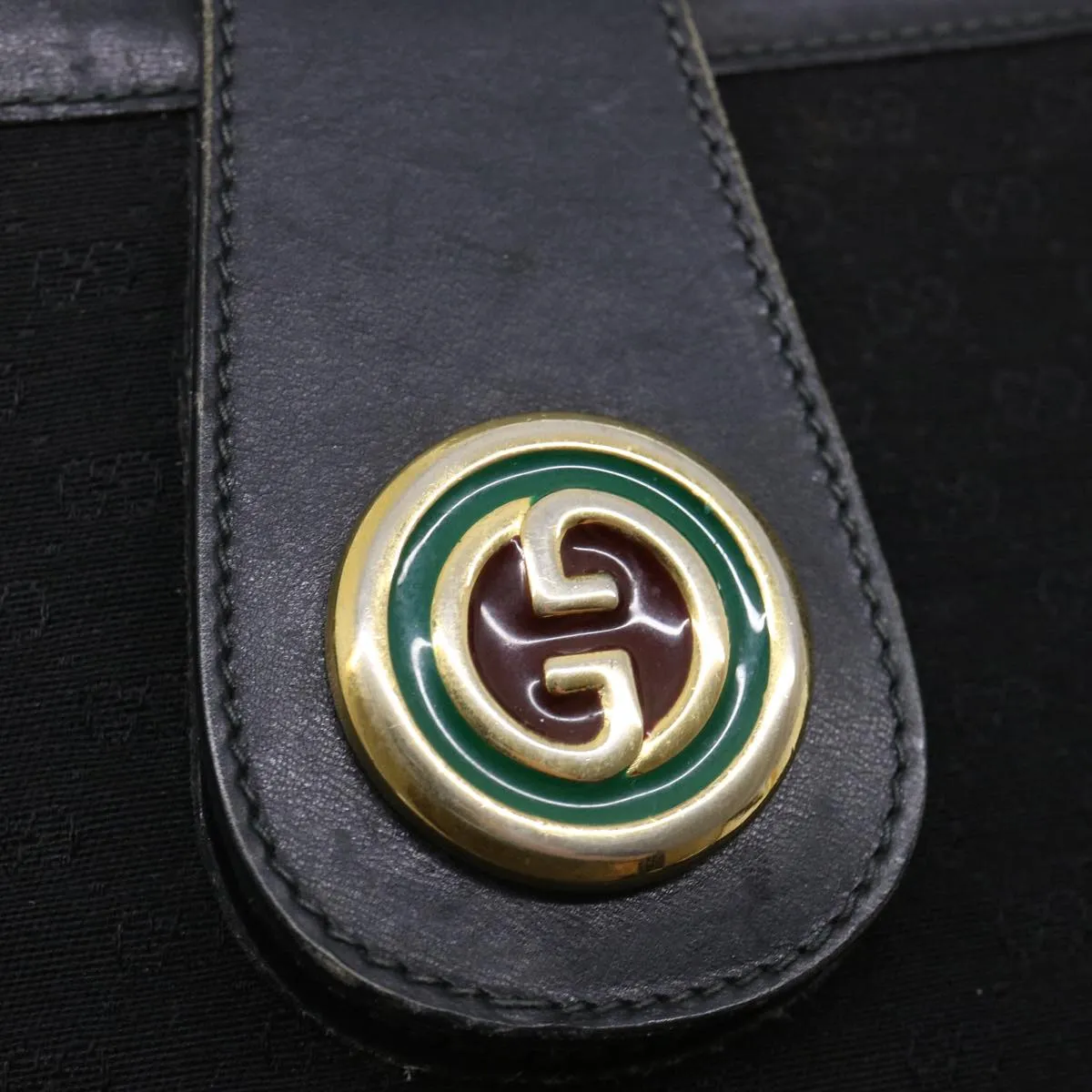 GUCCI Micro GG Canvas Shoulder Bag Black rd3454