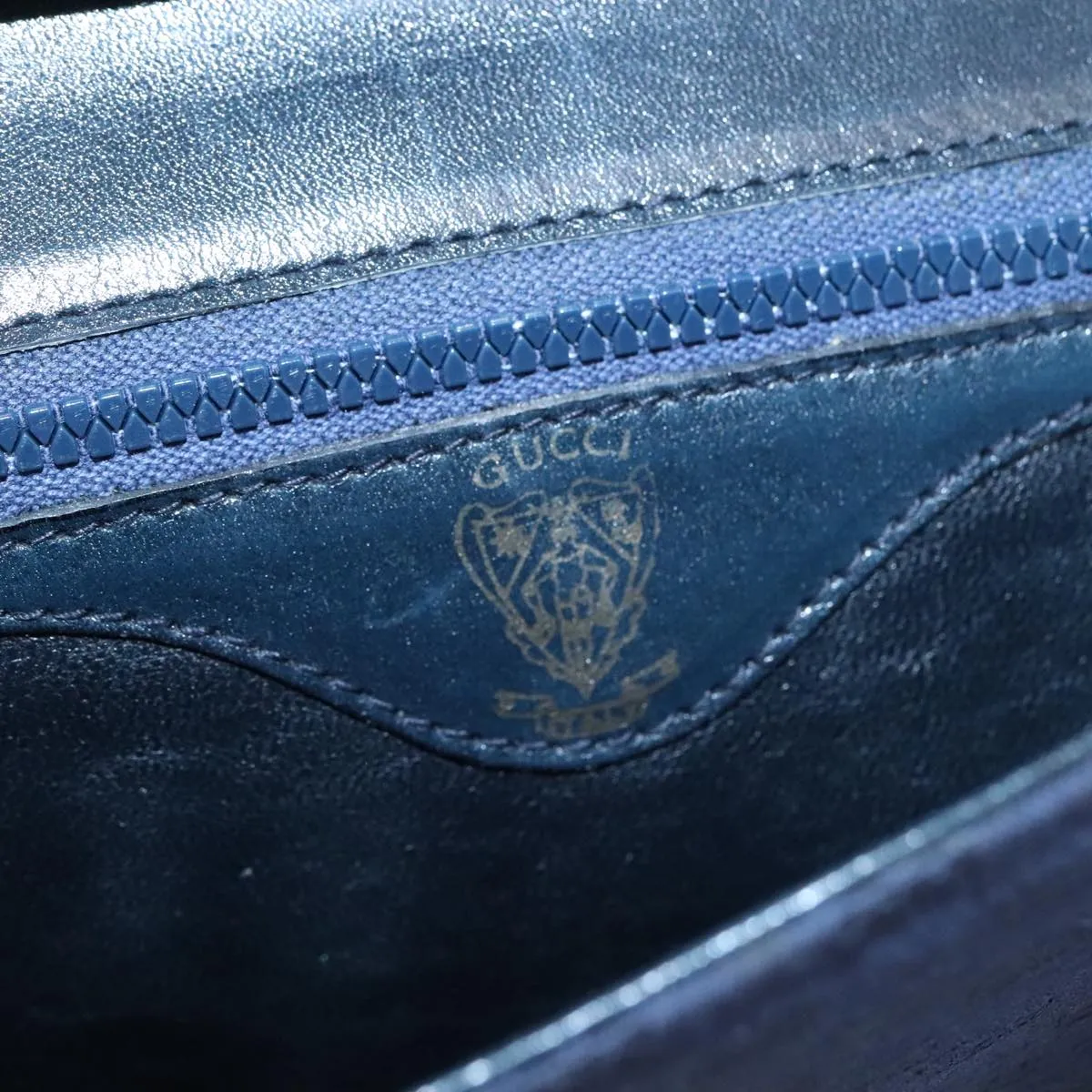GUCCI Micro GG Canvas Shoulder Bag Navy ac3454