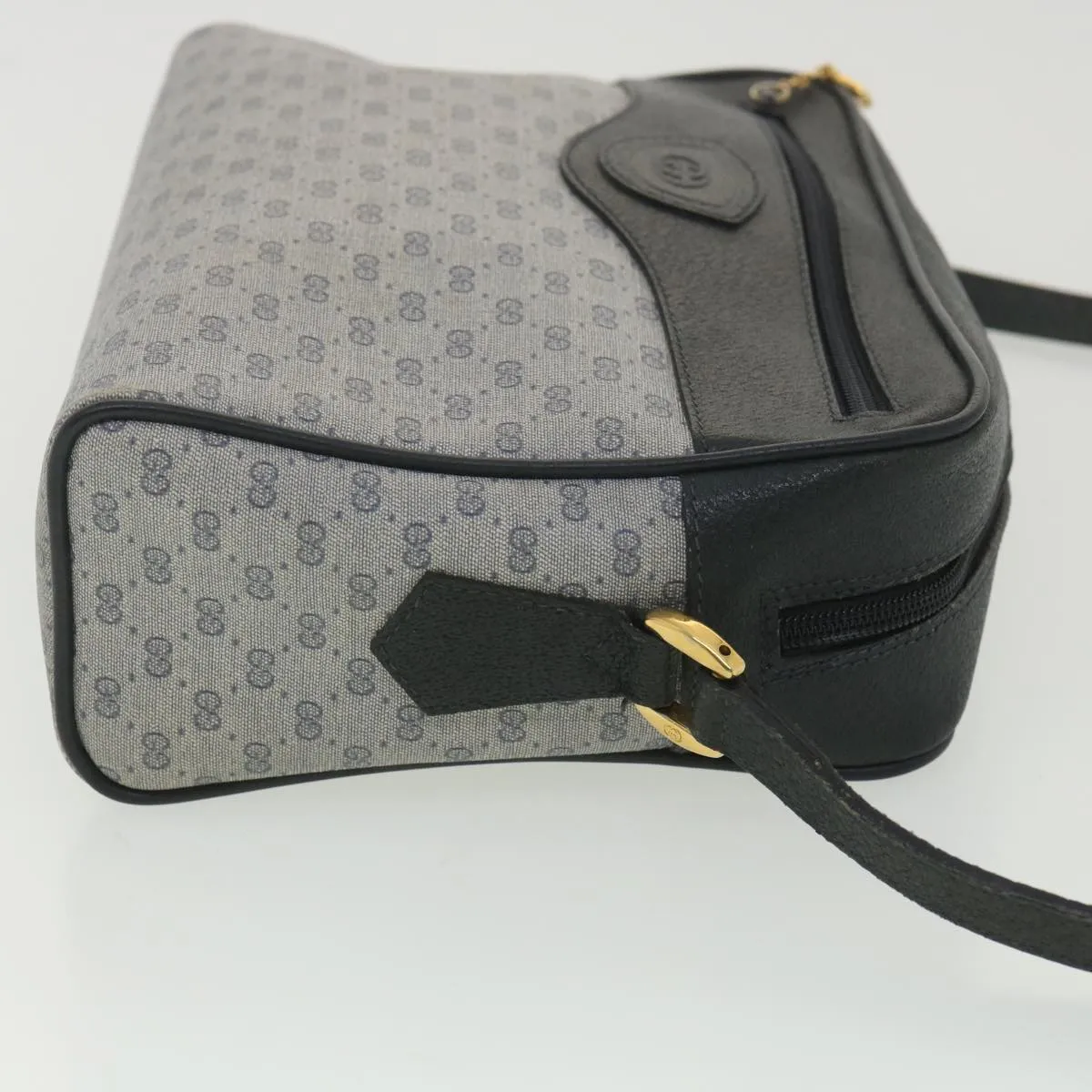 GUCCI Micro GG Canvas Shoulder Bag Navy Gray 001.56.0852 36585