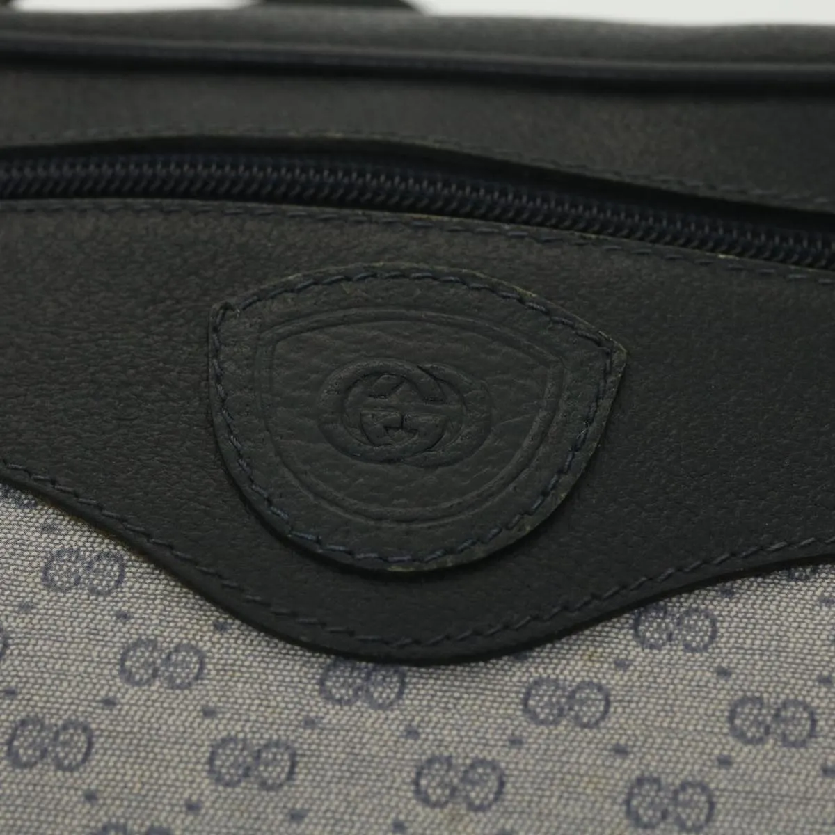 GUCCI Micro GG Canvas Shoulder Bag Navy Gray 001.56.0852 36585