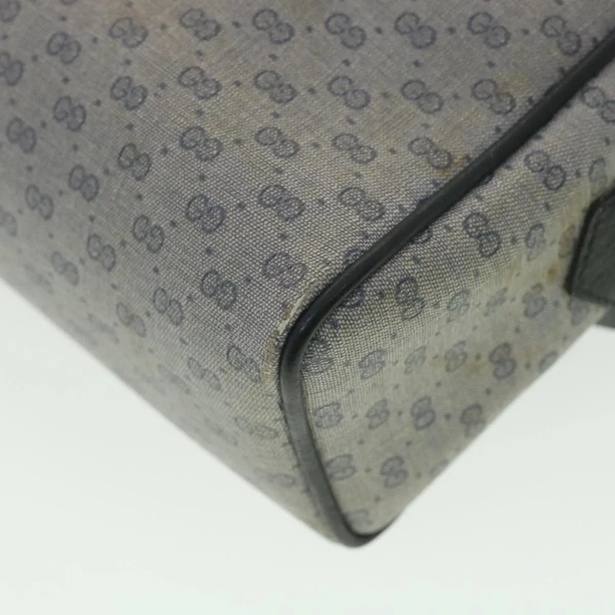 GUCCI Micro GG Canvas Shoulder Bag Navy Gray 001.56.0852 36585