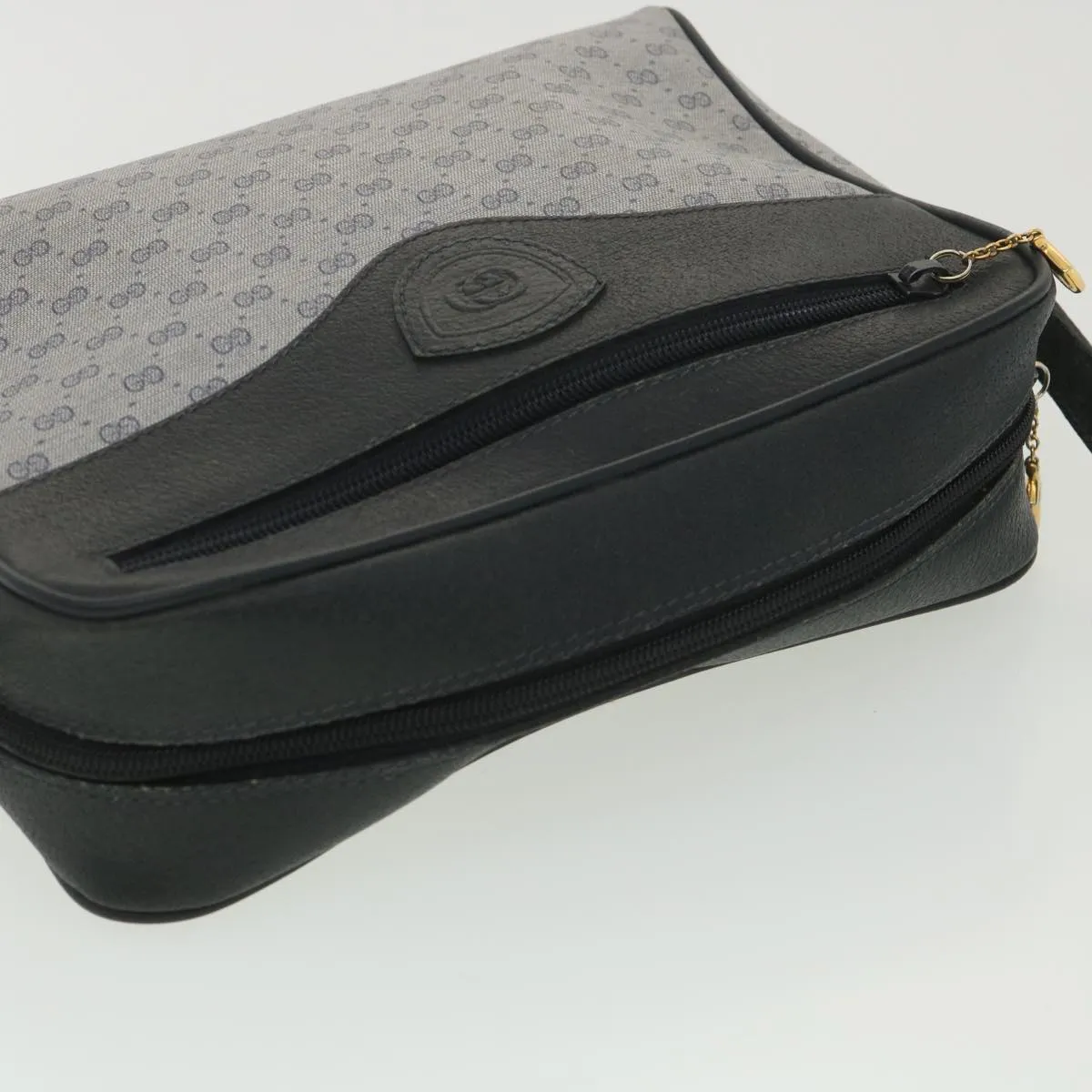 GUCCI Micro GG Canvas Shoulder Bag Navy Gray 001.56.0852 36585