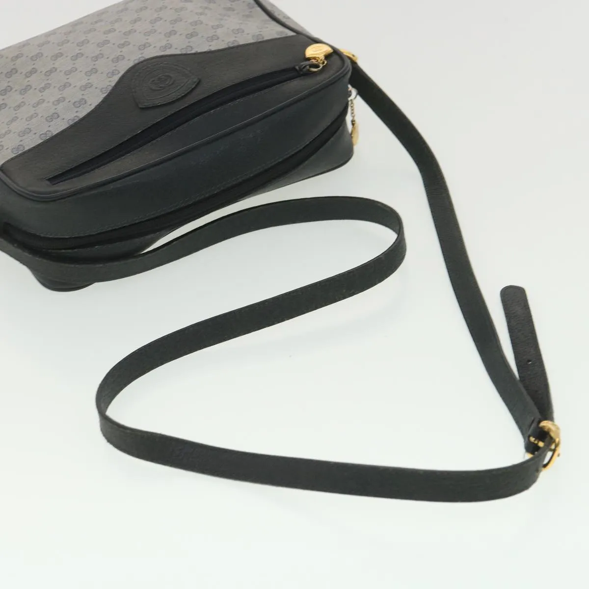 GUCCI Micro GG Canvas Shoulder Bag Navy Gray 001.56.0852 36585