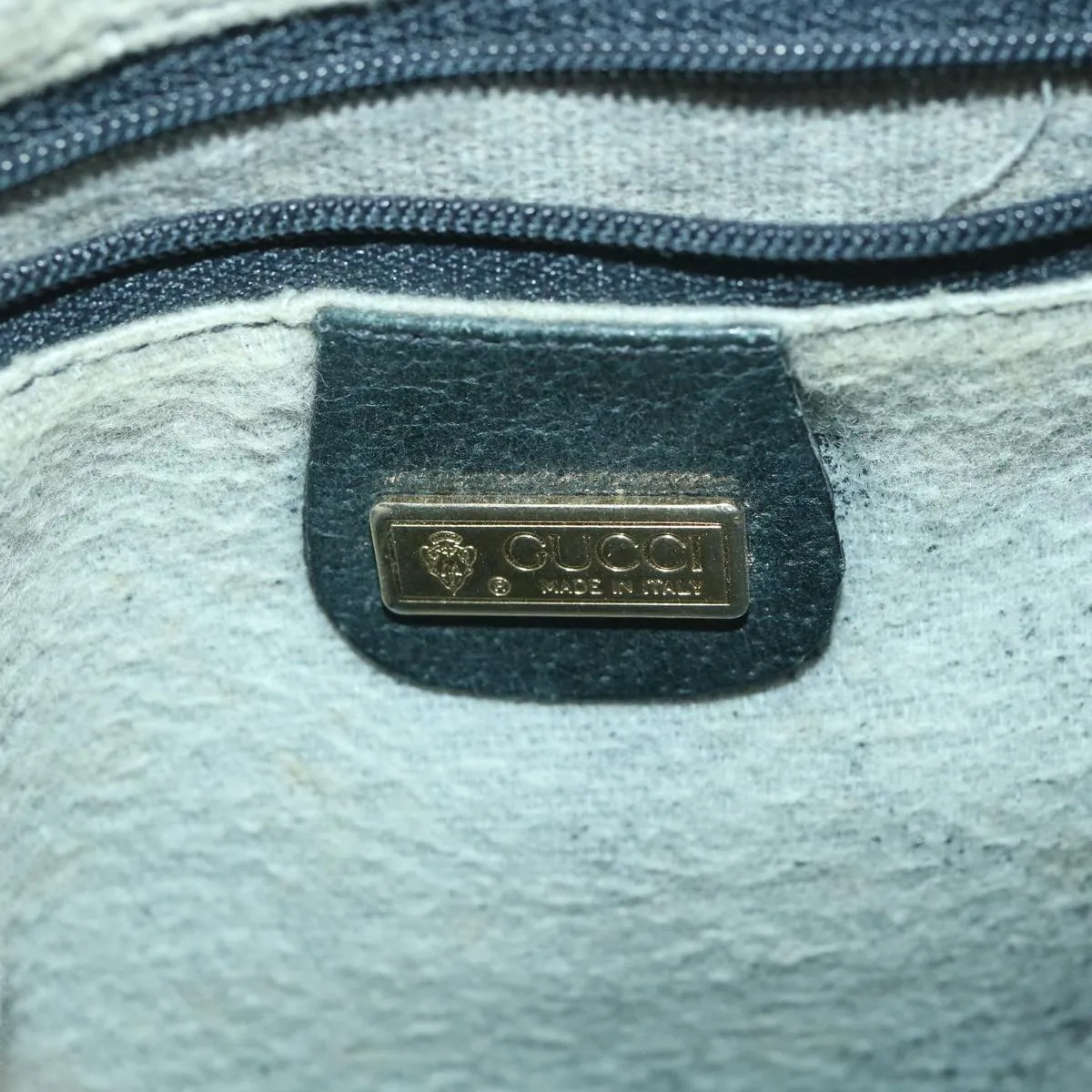 GUCCI Micro GG Canvas Shoulder Bag Navy Gray 001.56.0852 36585