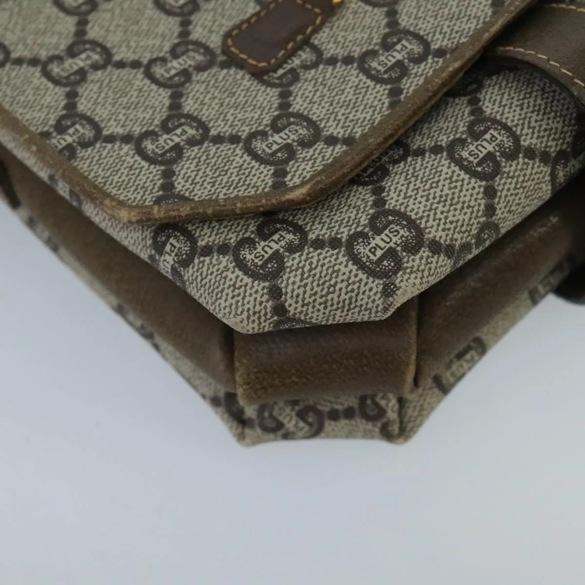 GUCCI Micro GG Canvas Shoulder Bag PVC Leather Beige 98718