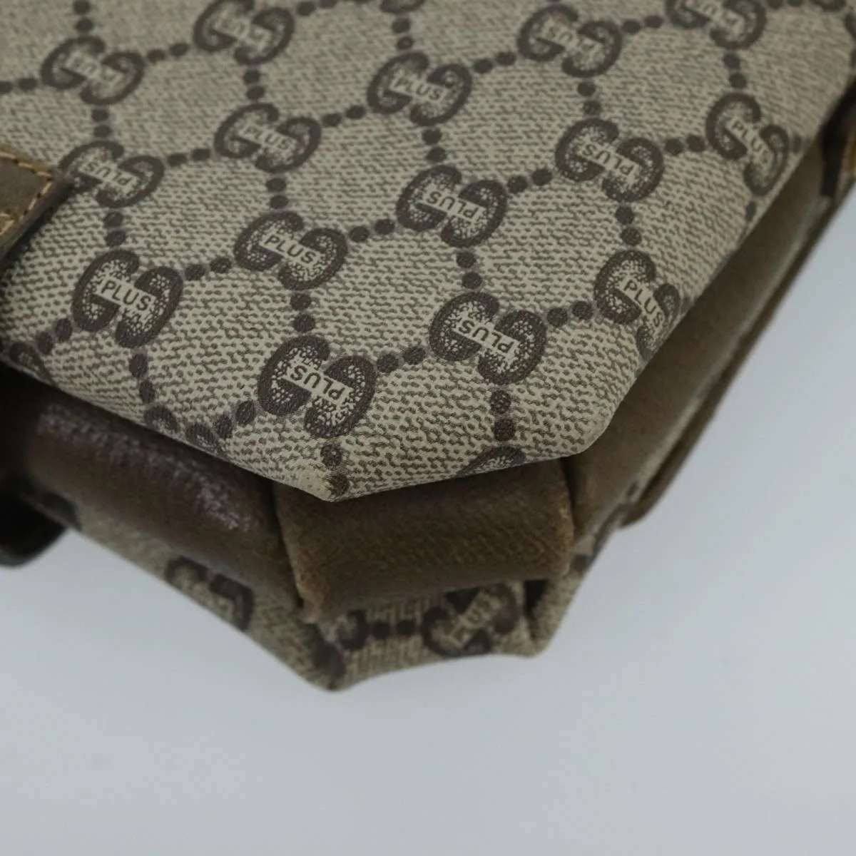 GUCCI Micro GG Canvas Shoulder Bag PVC Leather Beige 98718
