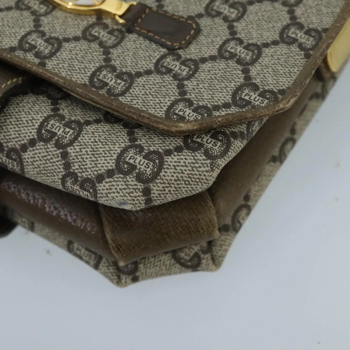 GUCCI Micro GG Canvas Shoulder Bag PVC Leather Beige 98718