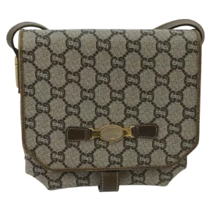 GUCCI Micro GG Canvas Shoulder Bag PVC Leather Beige 98718
