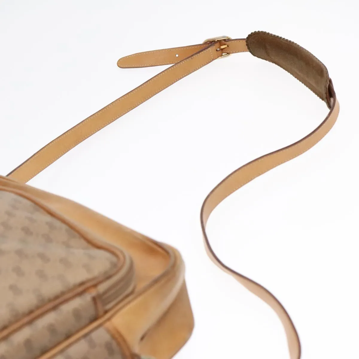 GUCCI Micro GG Canvas Shoulder Bag PVC Leather Beige fm3810