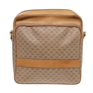 GUCCI Micro GG Canvas Shoulder Bag PVC Leather Beige fm3810