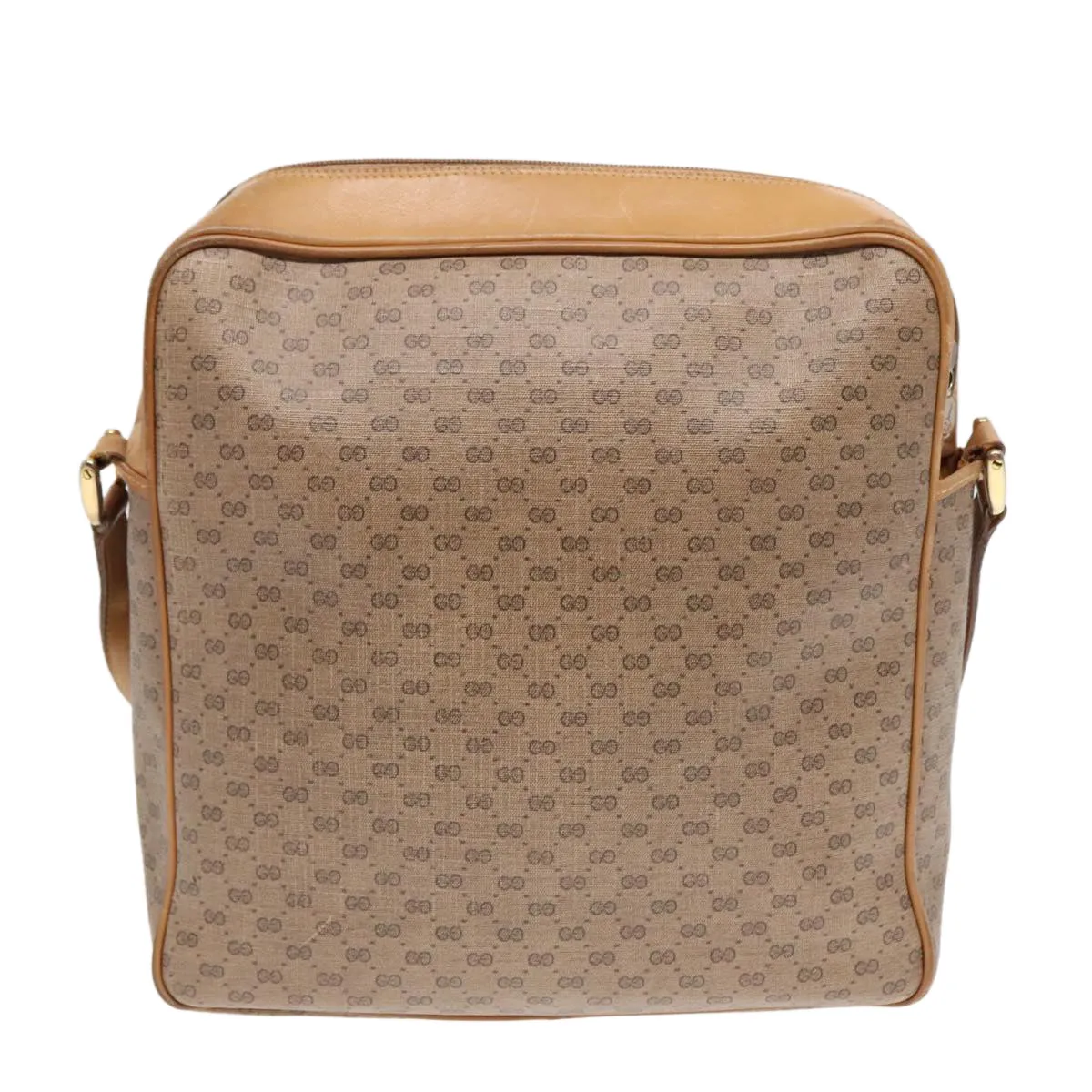 GUCCI Micro GG Canvas Shoulder Bag PVC Leather Beige fm3810