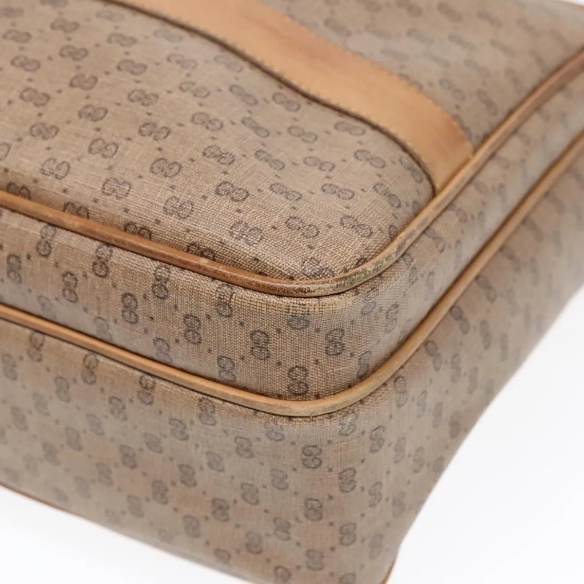 GUCCI Micro GG Canvas Shoulder Bag PVC Leather Beige fm3810
