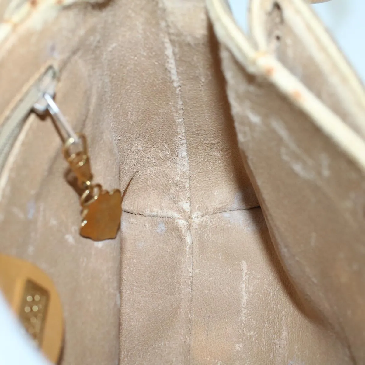 GUCCI Micro GG Canvas Shoulder Bag PVC Leather Beige th4136