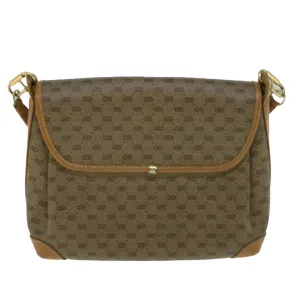 GUCCI Micro GG Canvas Shoulder Bag PVC Leather Beige th4136