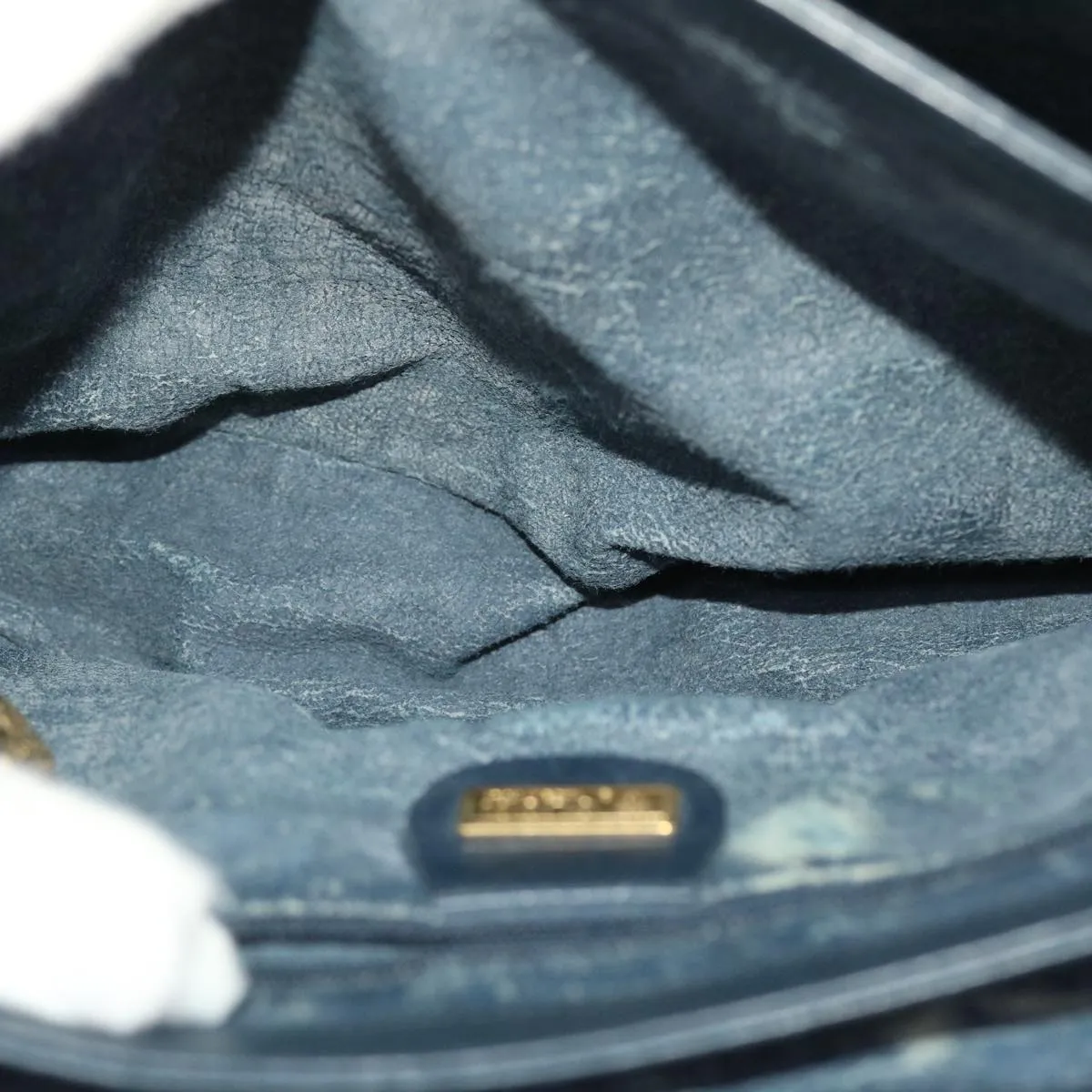 GUCCI Micro GG Canvas Shoulder Bag PVC Leather Navy Gray 001.116.0924 49881