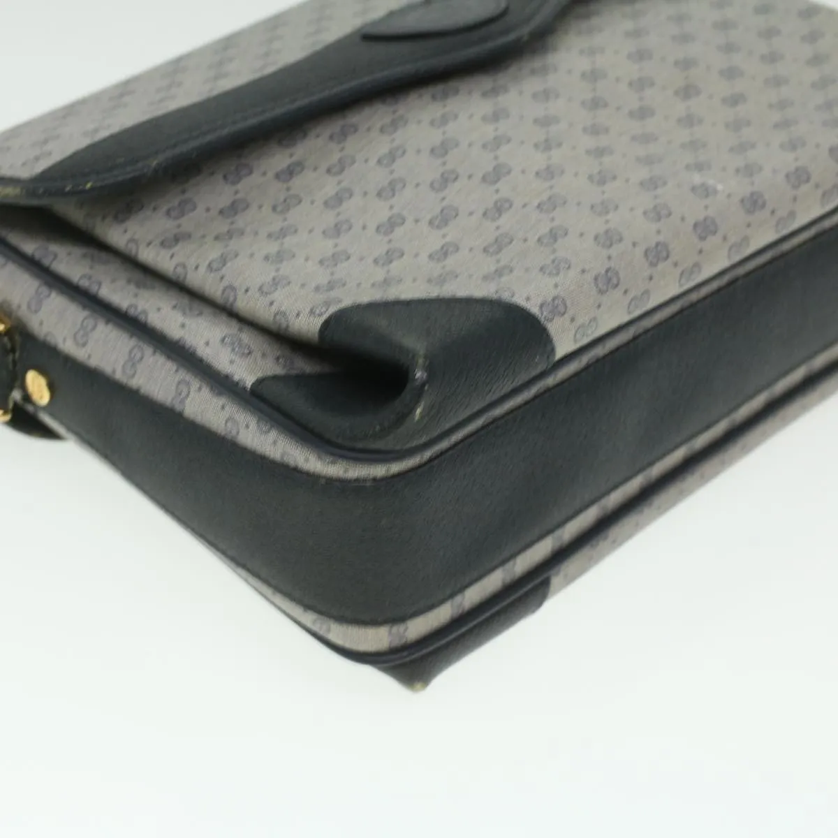 GUCCI Micro GG Canvas Shoulder Bag PVC Leather Navy ti884