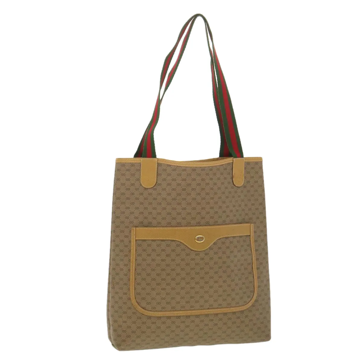 GUCCI Micro GG Canvas Web Sherry Line Shoulder Bag Beige Red 40.02. 37808