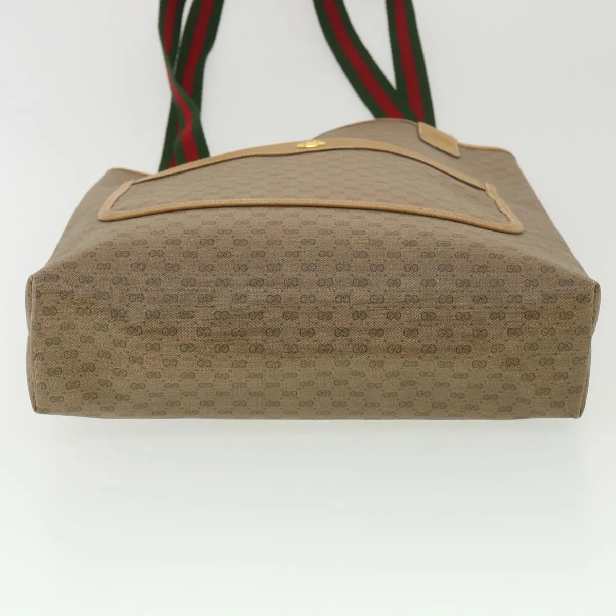 GUCCI Micro GG Canvas Web Sherry Line Shoulder Bag Beige Red 40.02. 37808