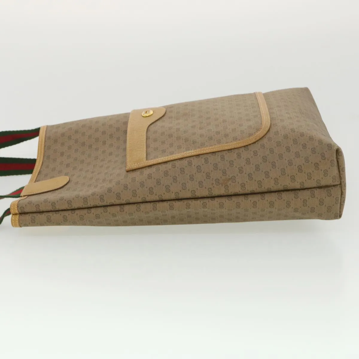 GUCCI Micro GG Canvas Web Sherry Line Shoulder Bag Beige Red 40.02. 37808