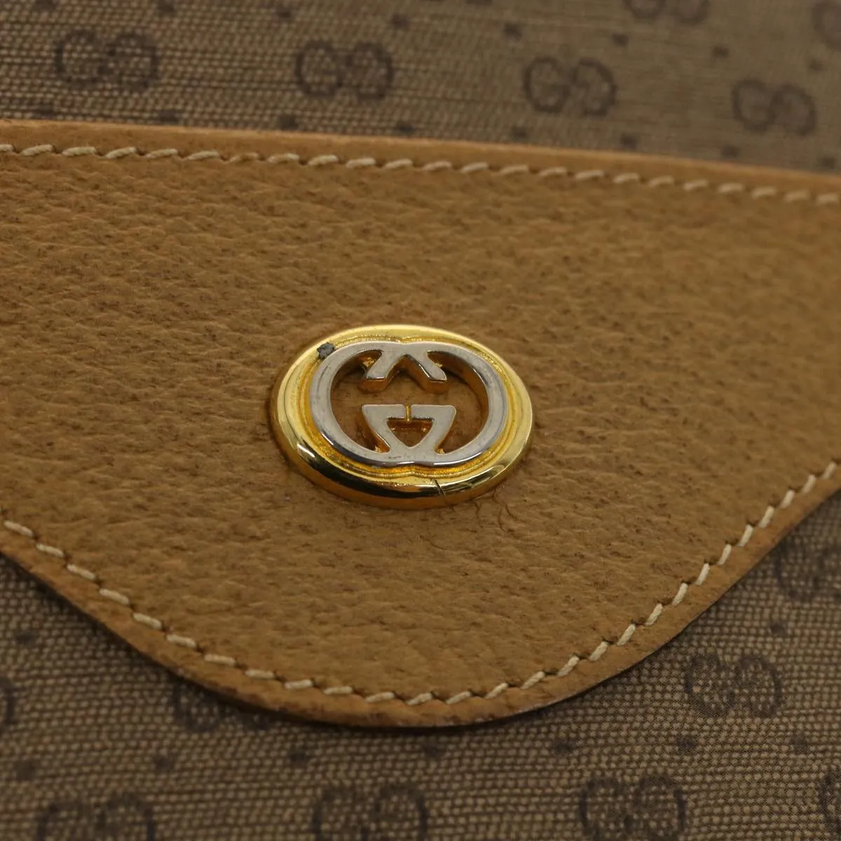 GUCCI Micro GG Canvas Web Sherry Line Shoulder Bag Beige Red 40.02. 37808