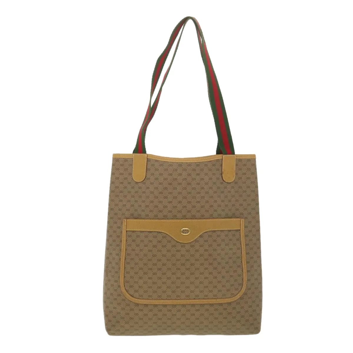 GUCCI Micro GG Canvas Web Sherry Line Shoulder Bag Beige Red 40.02. 37808
