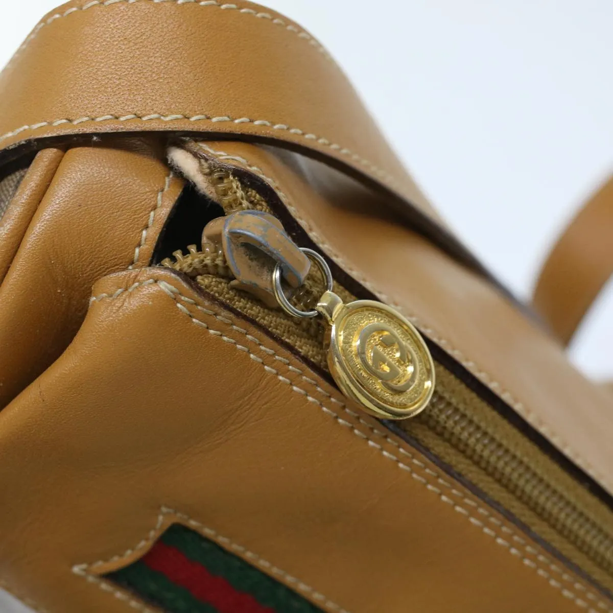 GUCCI Micro GG Canvas Web Sherry Line Shoulder Bag Beige Red Green ep1231