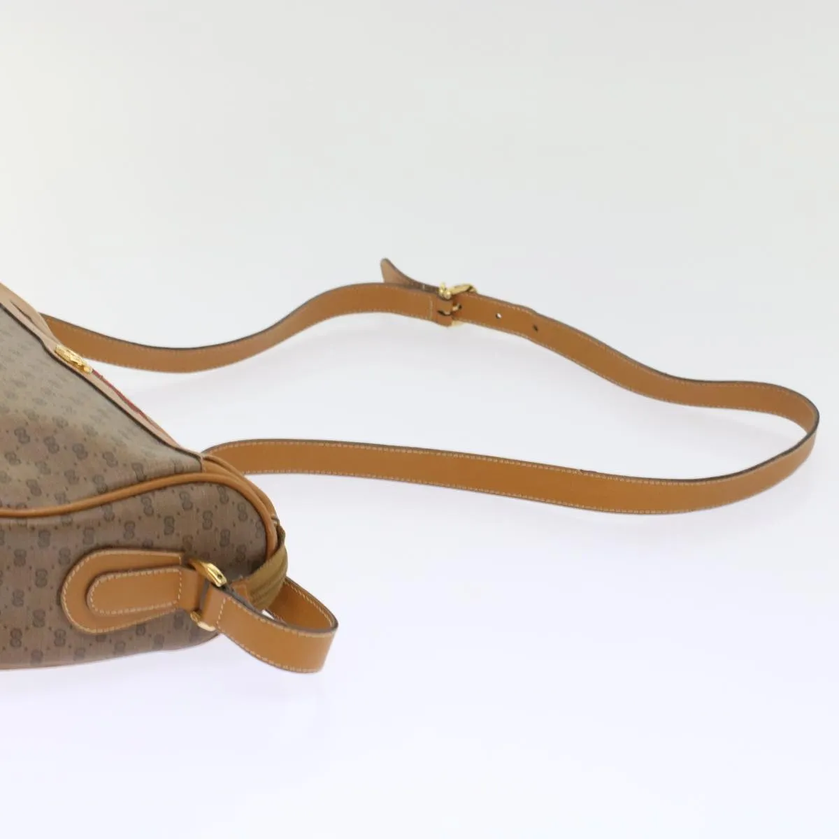 GUCCI Micro GG Canvas Web Sherry Line Shoulder Bag Beige Red Green ep1231