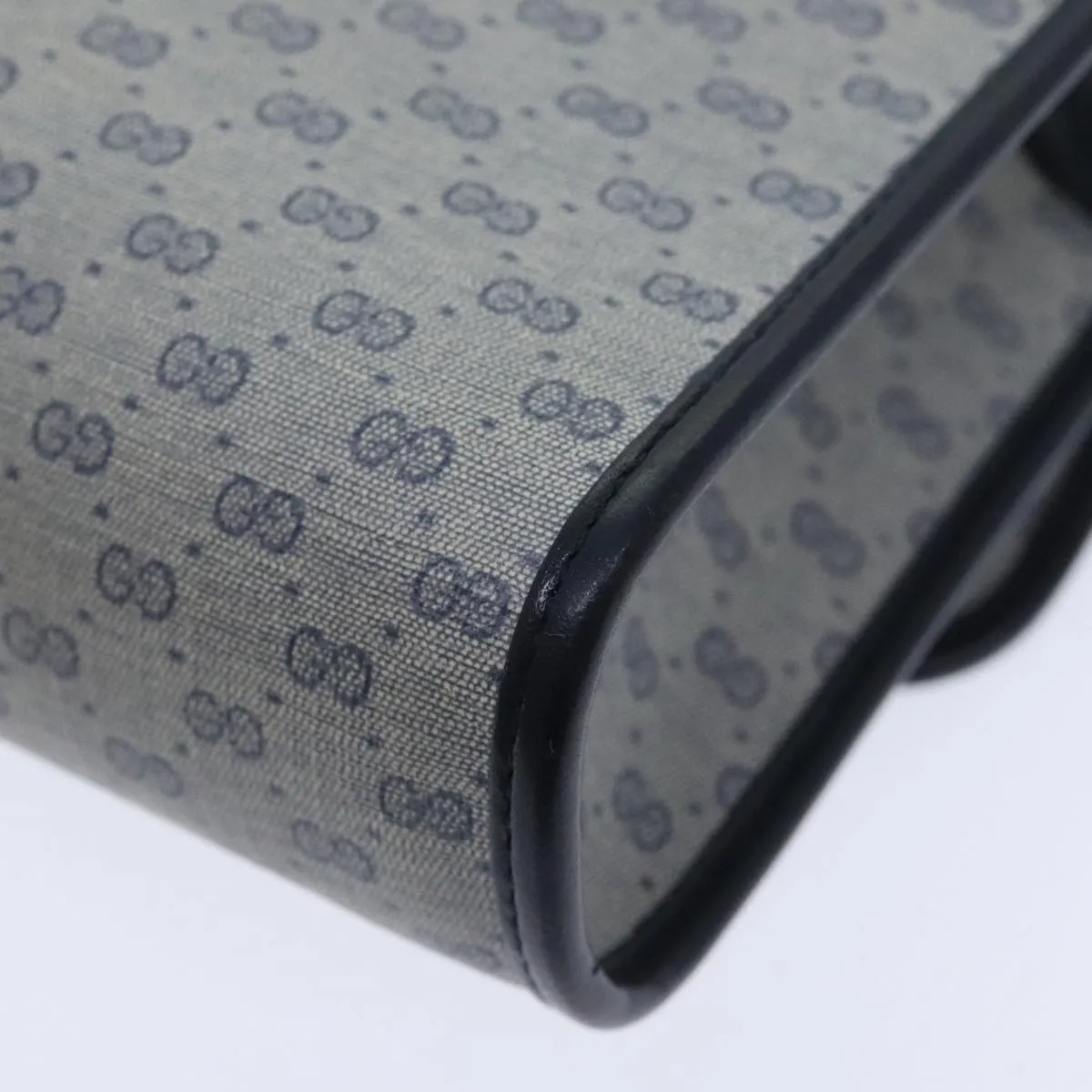 GUCCI Micro GG Supreme Shoulder Bag Navy Gold 001 115 2681 th5318
