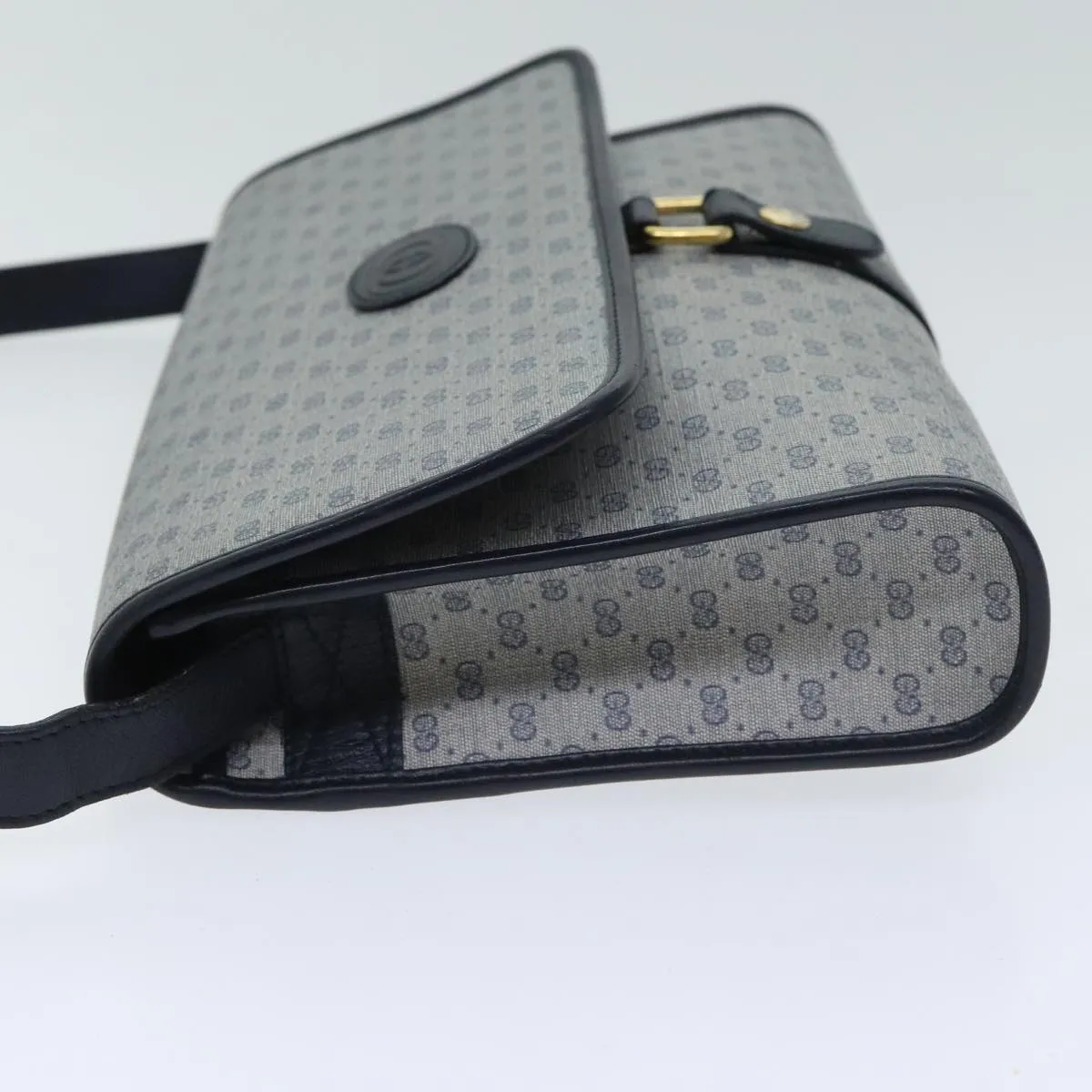 GUCCI Micro GG Supreme Shoulder Bag Navy Gold 001 115 2681 th5318
