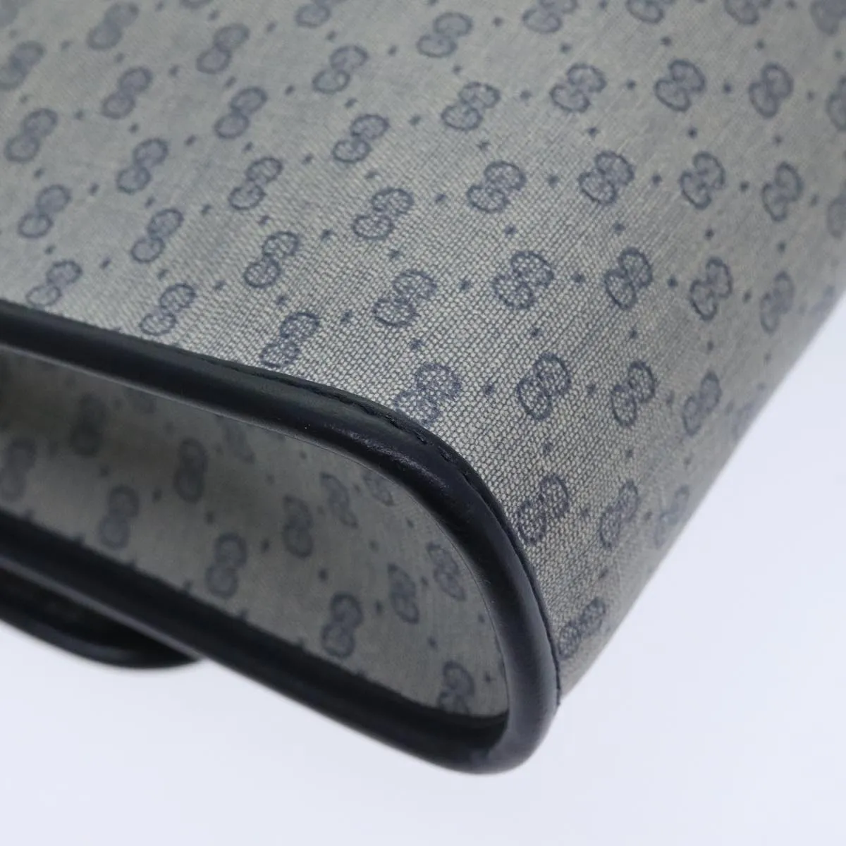 GUCCI Micro GG Supreme Shoulder Bag Navy Gold 001 115 2681 th5318