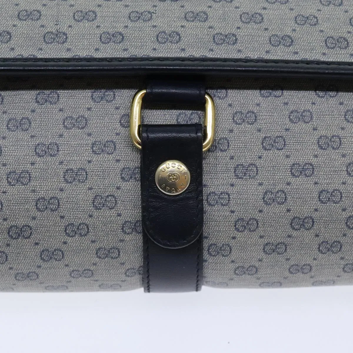 GUCCI Micro GG Supreme Shoulder Bag Navy Gold 001 115 2681 th5318