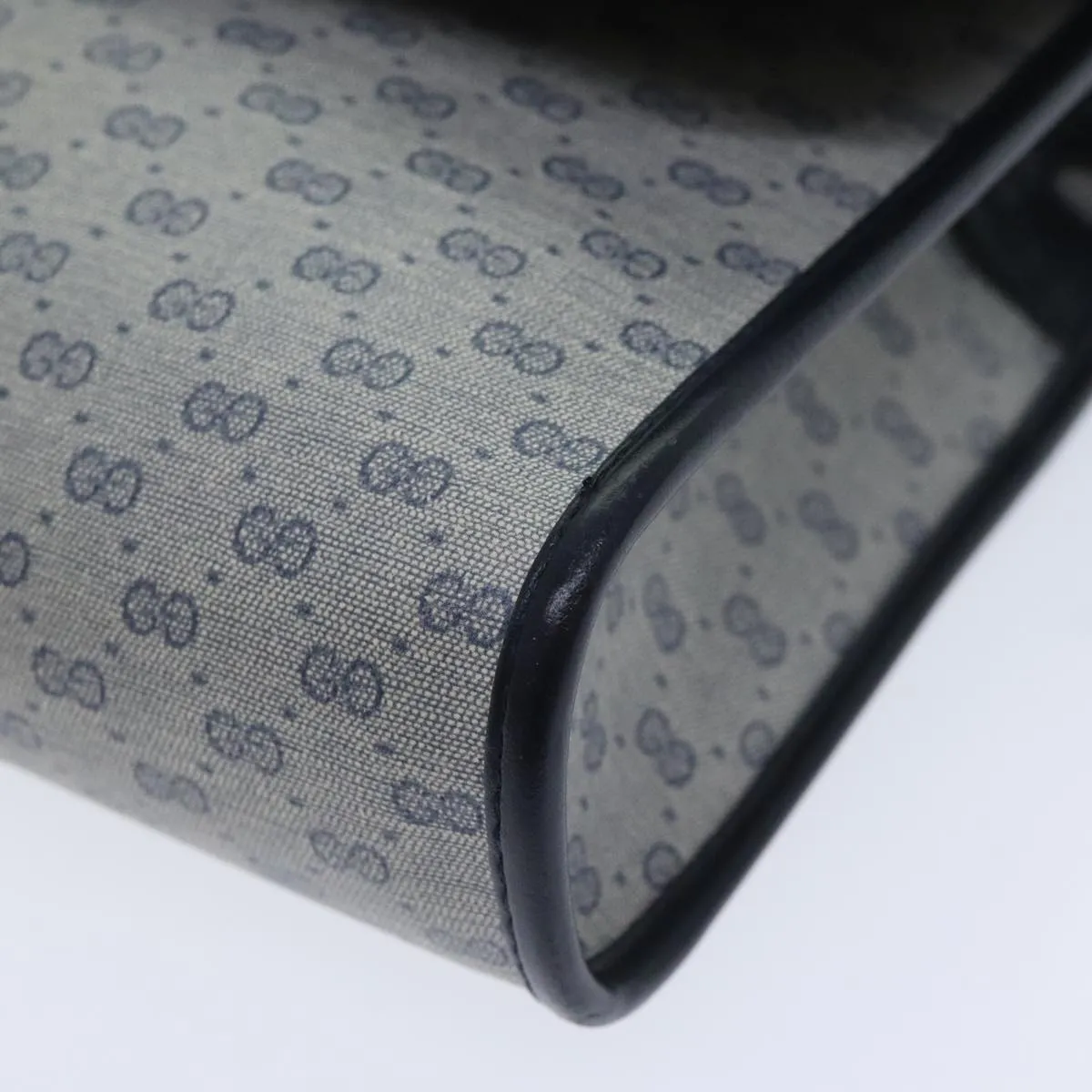 GUCCI Micro GG Supreme Shoulder Bag Navy Gold 001 115 2681 th5318