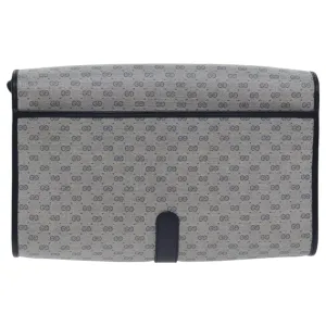 GUCCI Micro GG Supreme Shoulder Bag Navy Gold 001 115 2681 th5318