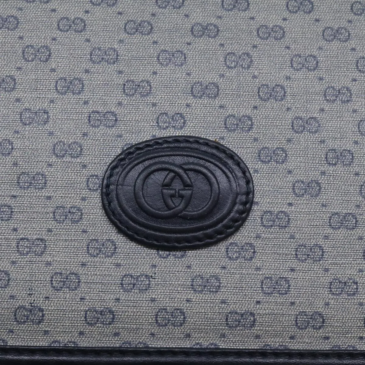 GUCCI Micro GG Supreme Shoulder Bag Navy Gold 001 115 2681 th5318