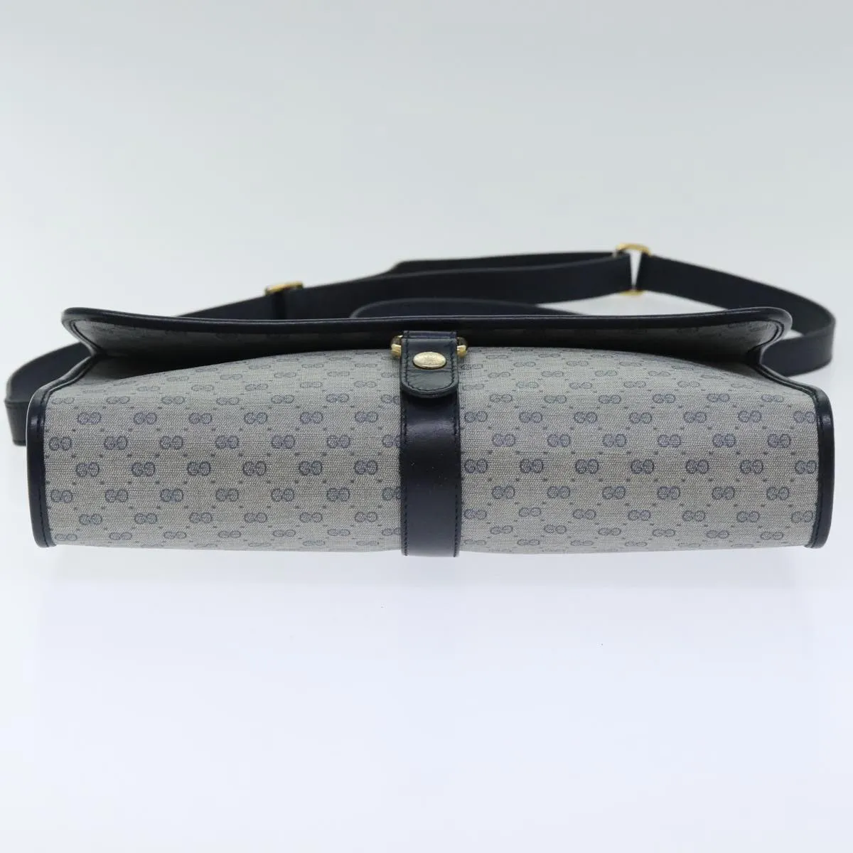 GUCCI Micro GG Supreme Shoulder Bag Navy Gold 001 115 2681 th5318