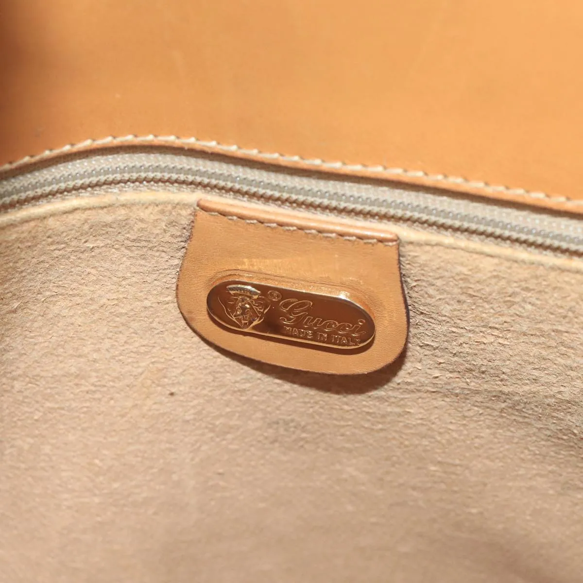 GUCCI Micro GG Supreme Shoulder Bag PVC Beige Gold 001 104 0551 99407