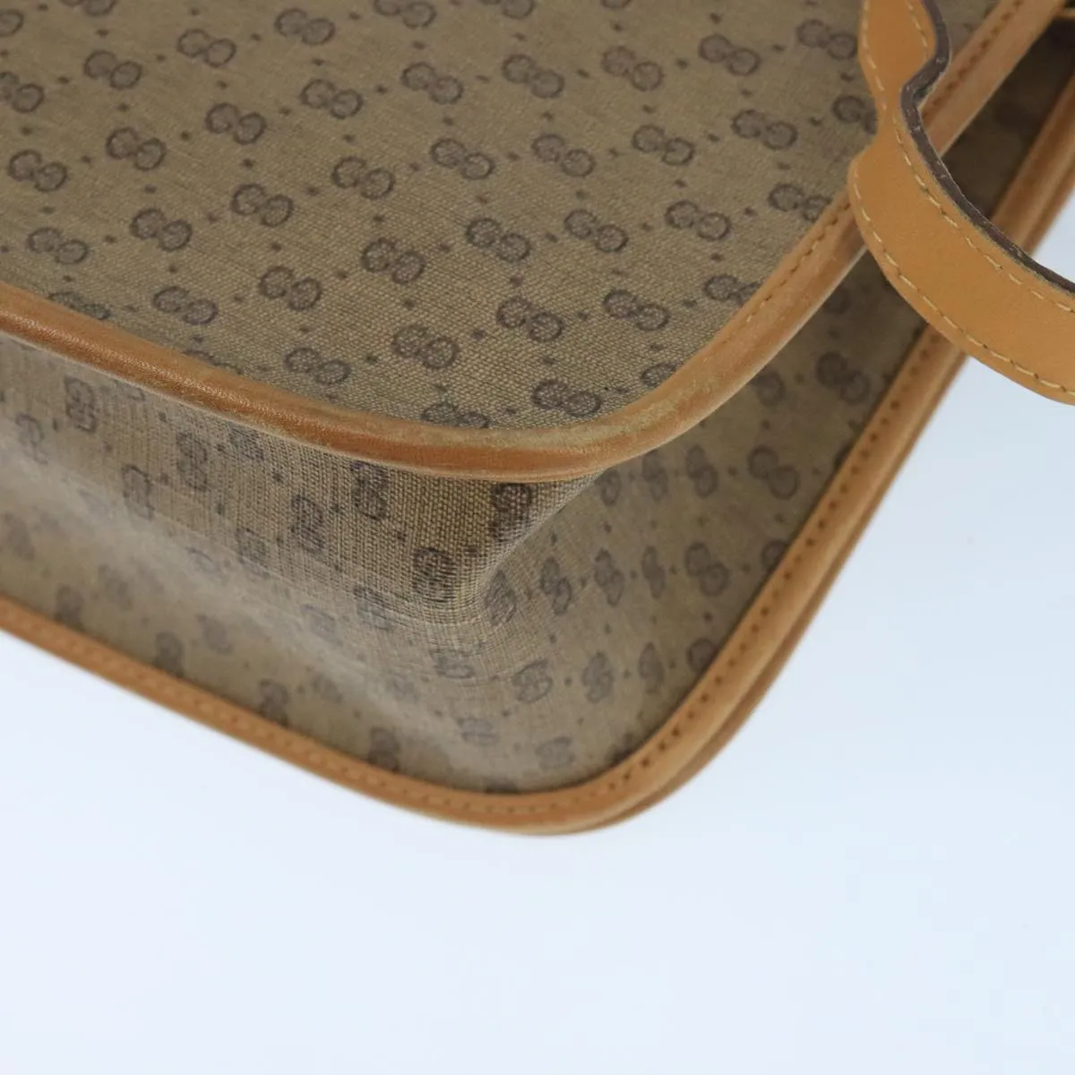 GUCCI Micro GG Supreme Shoulder Bag PVC Beige Gold 001 104 0551 99407