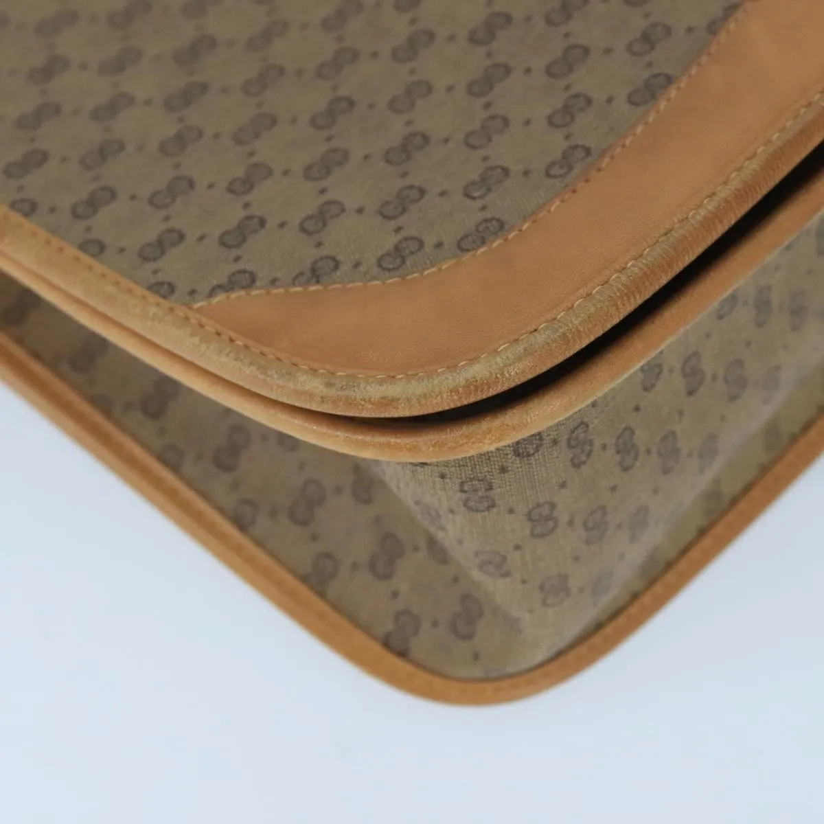 GUCCI Micro GG Supreme Shoulder Bag PVC Beige Gold 001 104 0551 99407