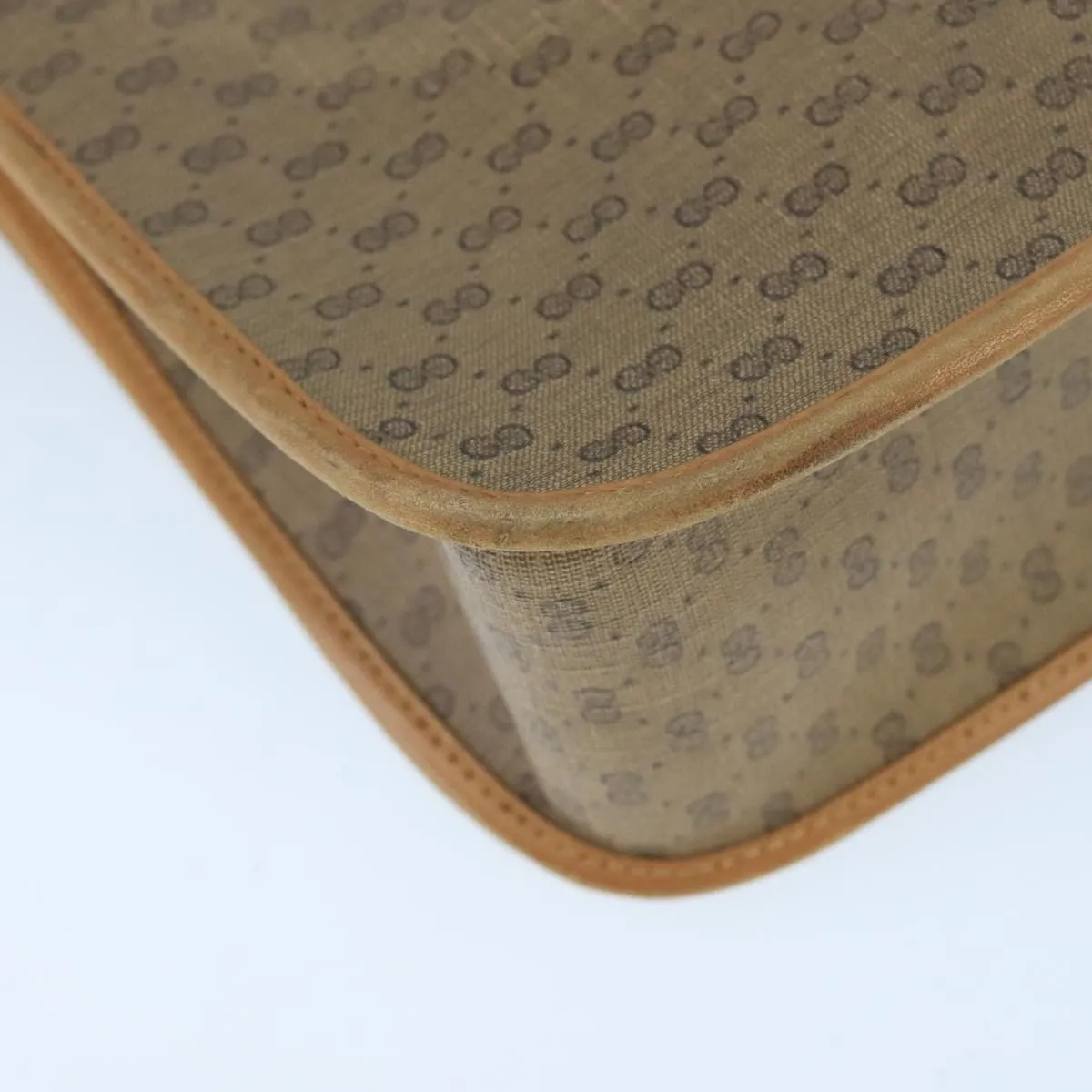 GUCCI Micro GG Supreme Shoulder Bag PVC Beige Gold 001 104 0551 99407
